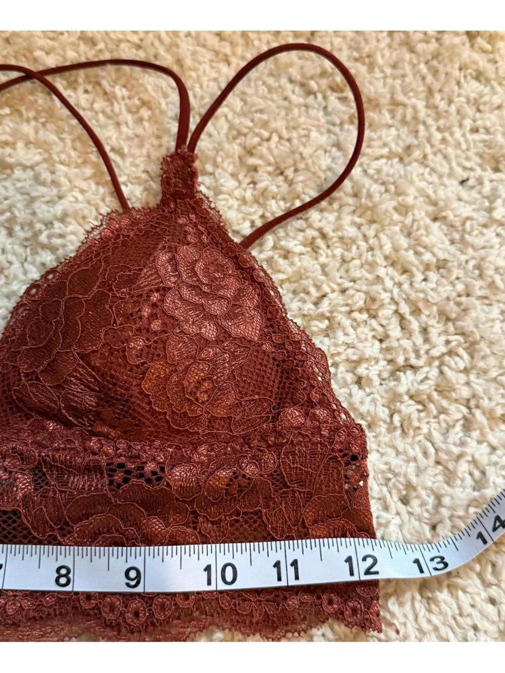 Urban Outfitters Lace Bralette in Deep Rust small